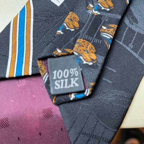 Jacksonville Jaguars 100% Silk NFL NFLP 1996 Men's Tie Official Black Teal Jags - Picture 5 of 6